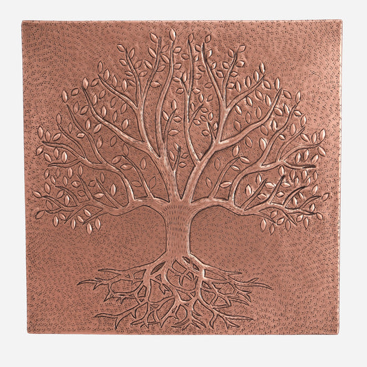 Copper Tree with Roots Kitchen Backsplash 15.9"x15.9"