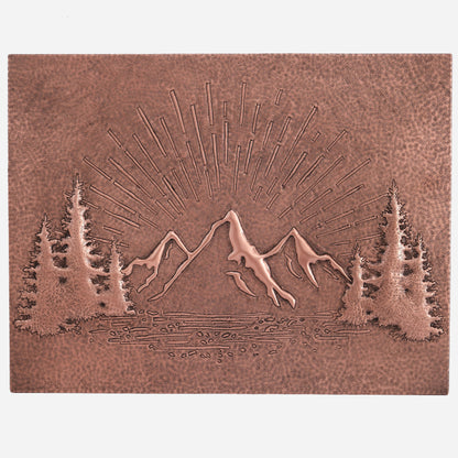 Copper Rising Sun Behind the Mountains Kitchen Backsplash 17.7"x23.6" - Natuross