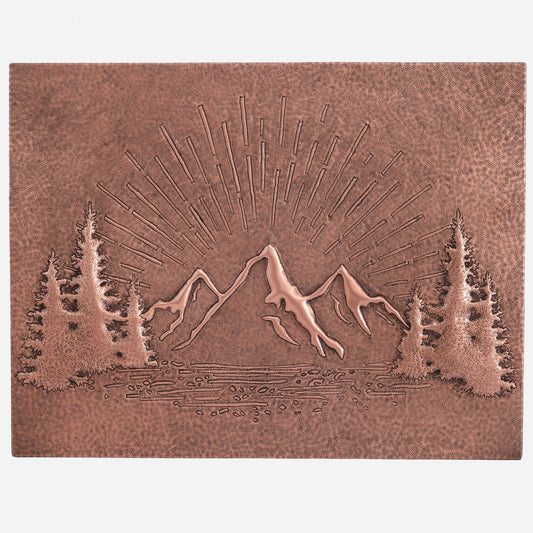 Copper Rising Sun Behind the Mountains Kitchen Backsplash 17.7"x23.6"