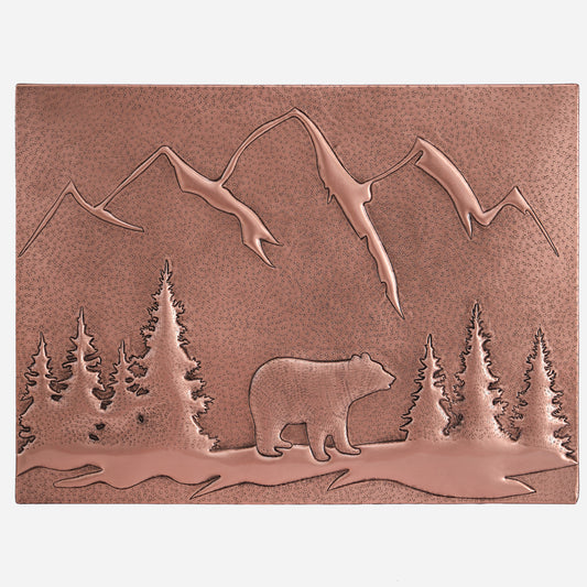 Copper Bear Scene Kitchen Backsplash 17.9"x24"