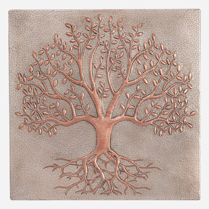 Copper Tree with Roots Kitchen Backsplash 23.7"x23.7" - Natuross