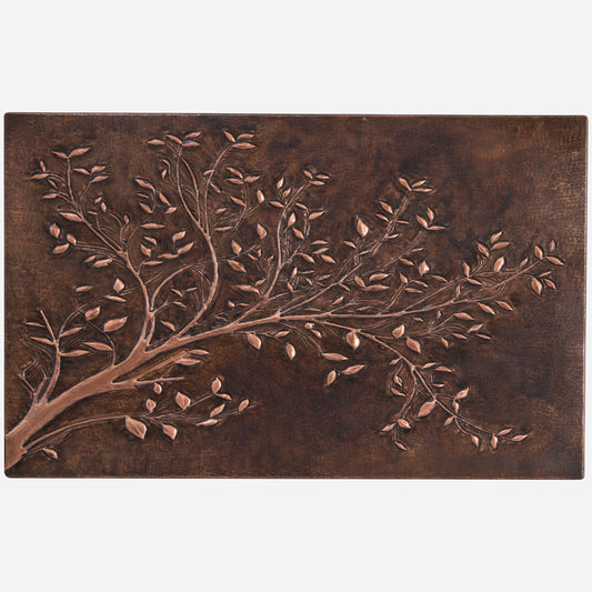 Copper Tree Branches Kitchen Backsplash 21.8"x34.8" Brown