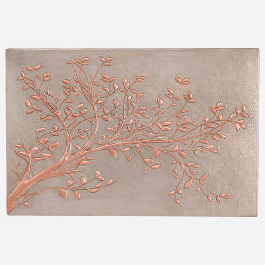 Copper Tree Branches Kitchen Backsplash 23.8"x35.8" Gray&Copper