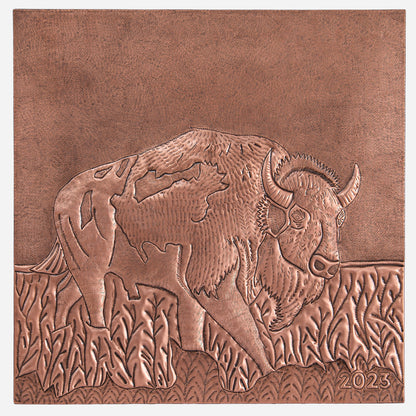 Copper Bison Wall Art 31.6"x31.5" - Natuross