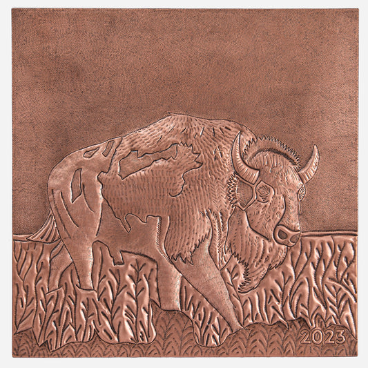 Copper Bison Wall Art 31.6"x31.5"