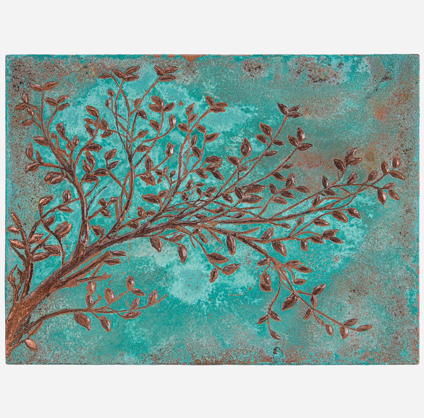 Copper Tree Branches Kitchen Backsplash Tile 23.7"x31.6" Green - Natuross