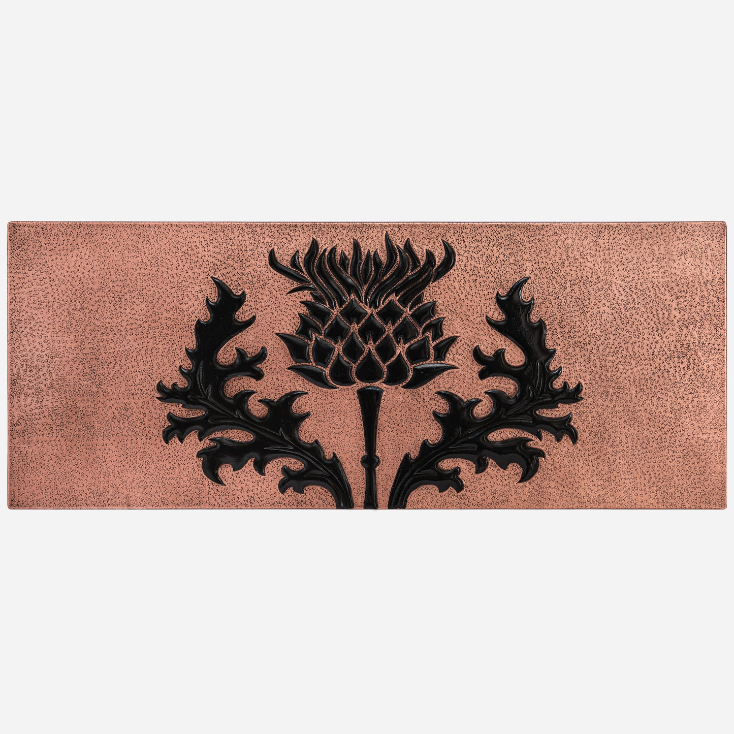 Copper Scottish Thistle Wall Art 13.9"x35" Copper&Black