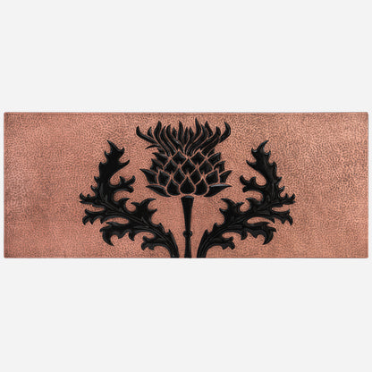 Copper Scottish Thistle Wall Art 13.9"x35" Copper&Black - Natuross