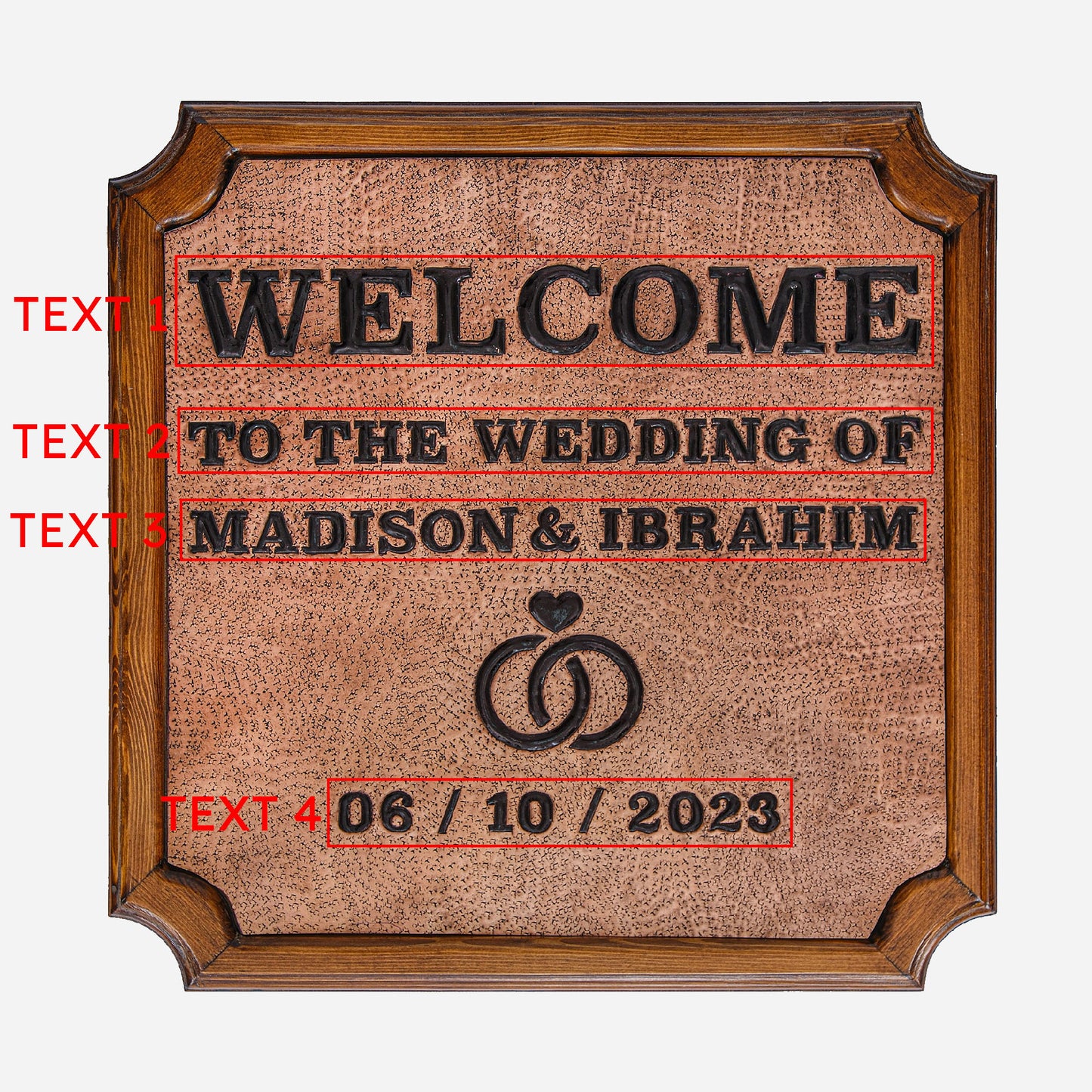 Copper Wedding Welcome Sign