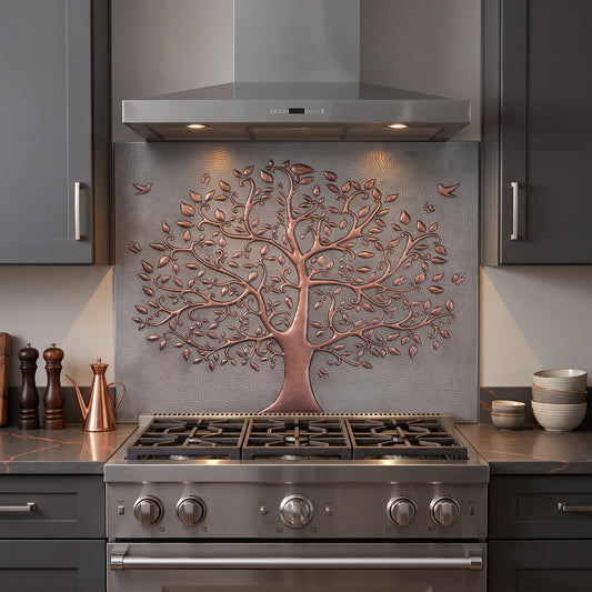 Tree of Life with Birds Copper Kitchen Backsplash