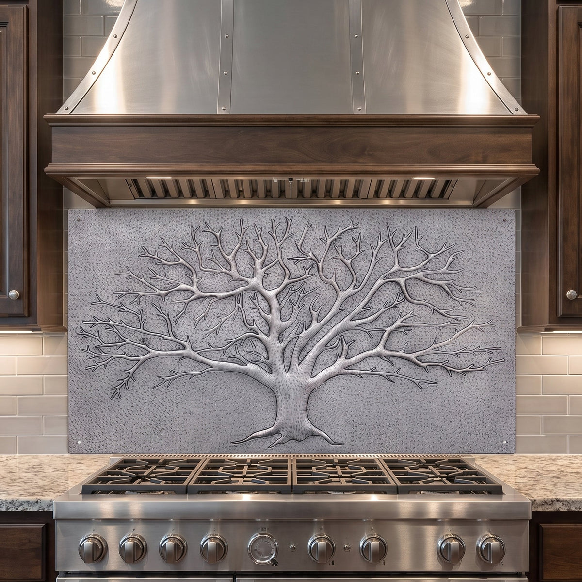 Winter Tree Copper Backsplash — Silver