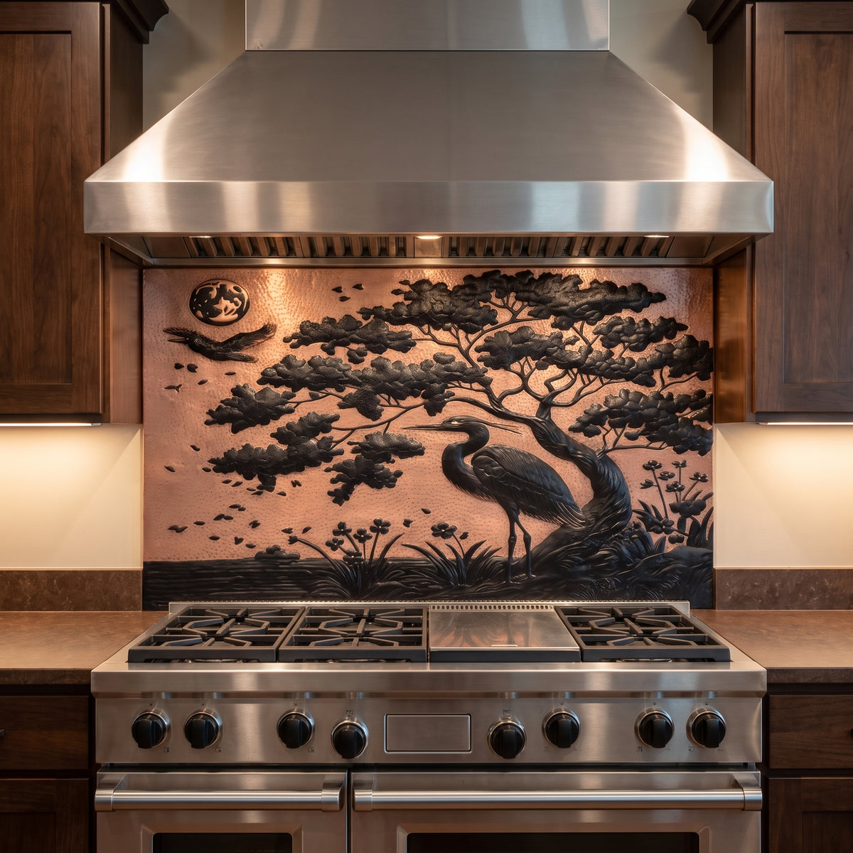 Heron in Nature Copper Backsplash