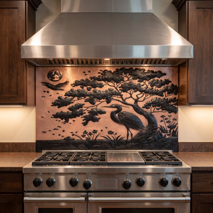 Heron in Nature Copper Backsplash