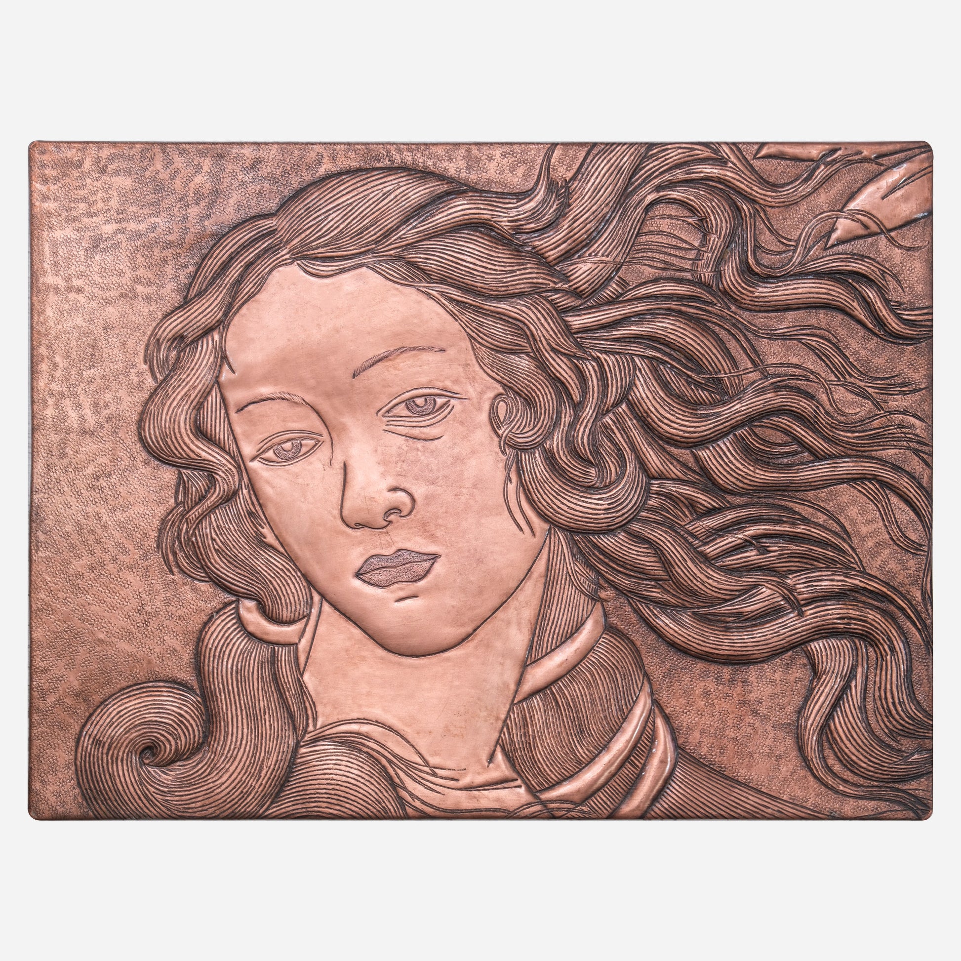 Copper "The Face of the Venus" Reproduction Art Tile 11.7"x15.7" - Natuross