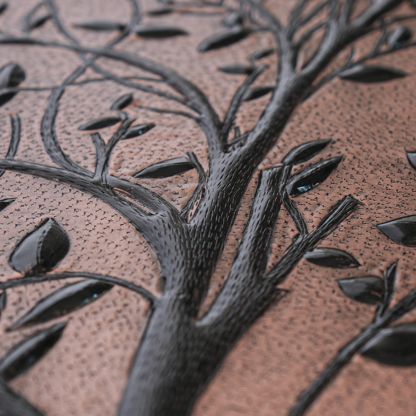 Tree Branches Backsplash Tile - 18"x30" Copper&Black