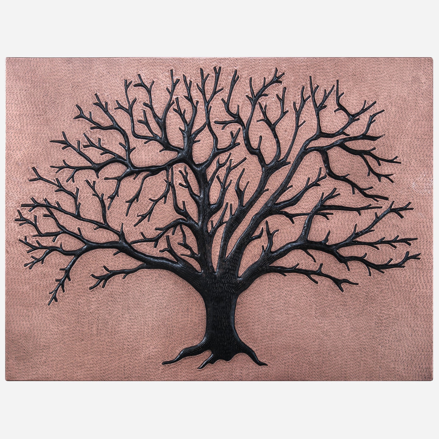 Tree Kitchen Backsplash Tile - 24"x32" Copper&Black