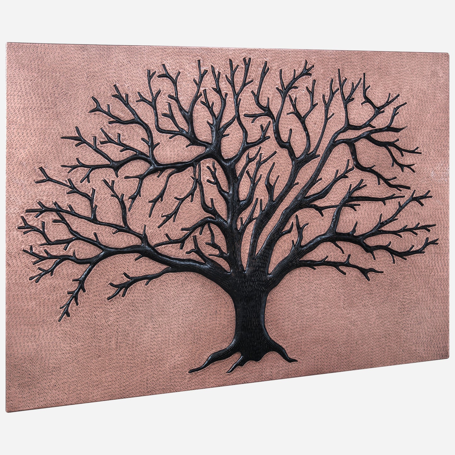 Tree Kitchen Backsplash Tile - 24"x32" Copper&Black