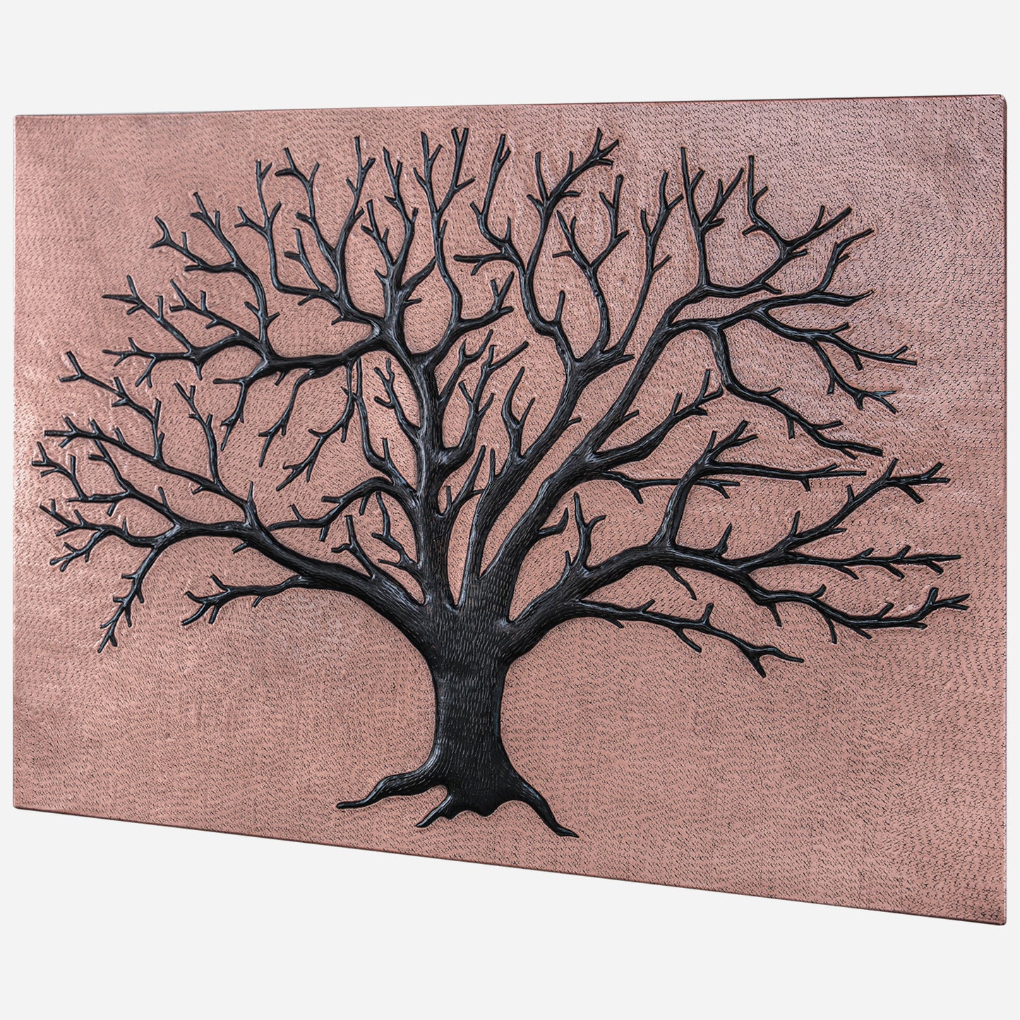 Tree Kitchen Backsplash Tile - 24"x32" Copper&Black