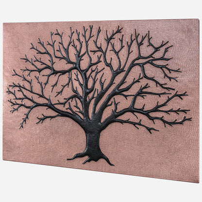 Tree Kitchen Backsplash Tile - 24"x32" Copper&Black - Natuross