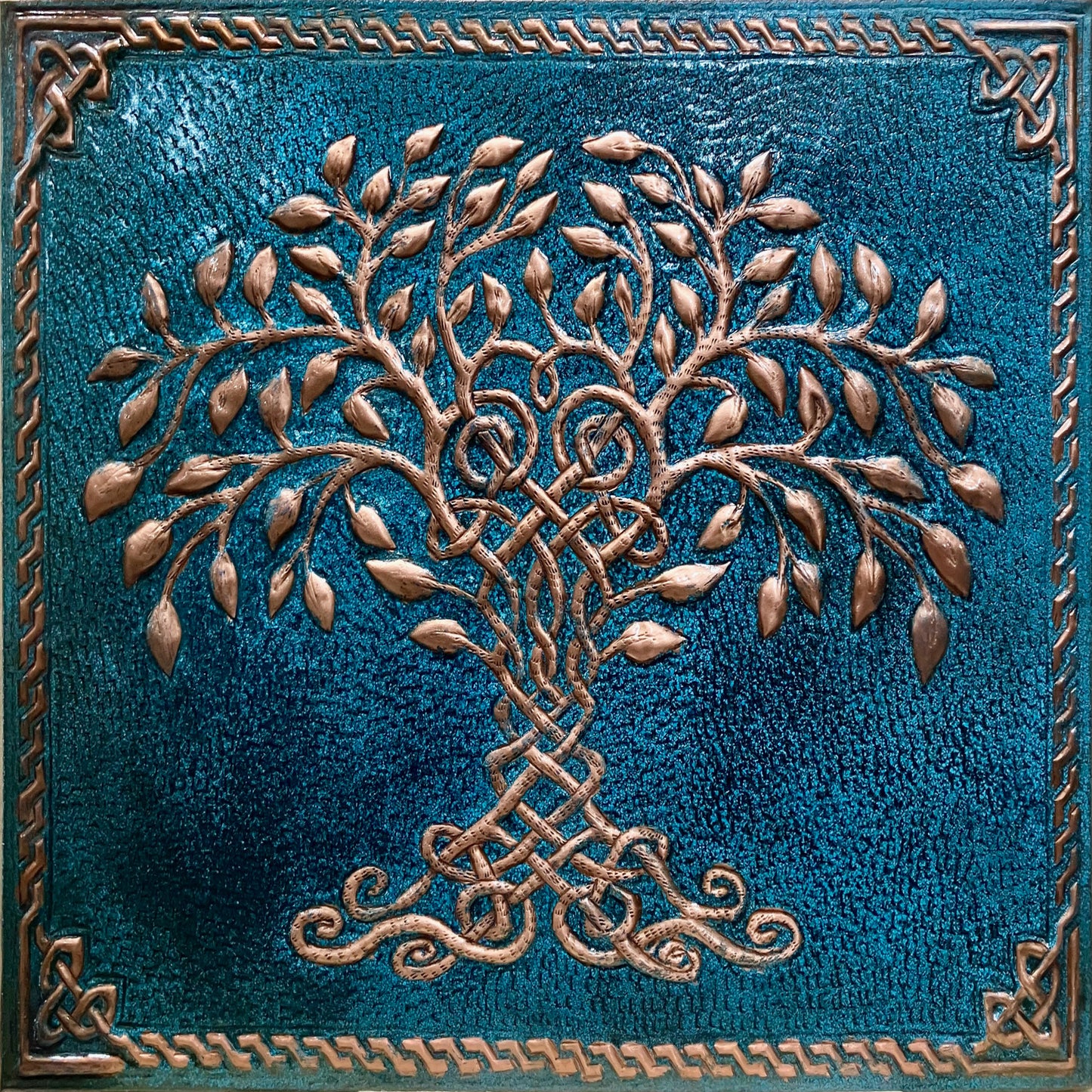 Blue Copper Tree of Life Backsplash