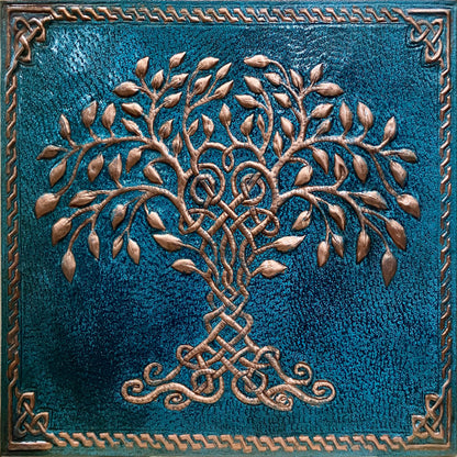 Blue Copper Tree of Life Backsplash