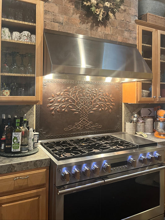 Custom Copper Kitchen Backsplash