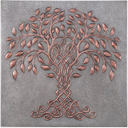 Tree of Life Kitchen Backsplash Tile - 24"x24" Gray&Copper - Natuross