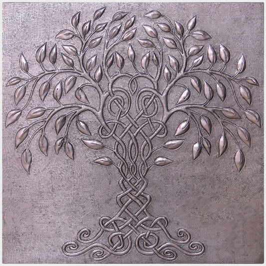Tree of Life Kitchen Backsplash Tile - 24"x24" Gray