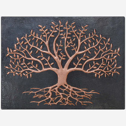 Tree with Roots Kitchen Backsplash Tile - 12"x16" Black - Natuross