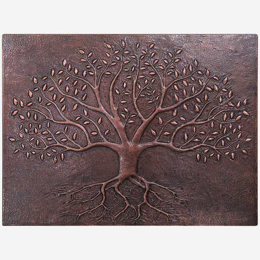 Tree with Roots Kitchen Backsplash Tile - 12"x16" Brown