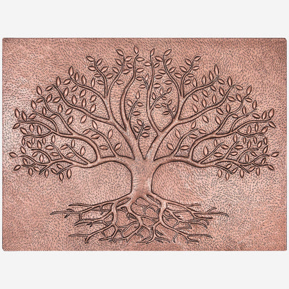 Tree with Roots Kitchen Backsplash Tile - 12"x16" Copper - Natuross