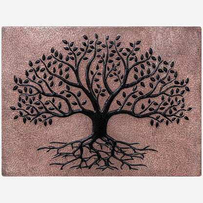 Tree with Roots Kitchen Backsplash Tile - 12"x16" Copper&Black - Natuross