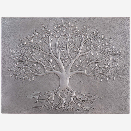Tree with Roots Kitchen Backsplash Tile - 12"x16" Gray