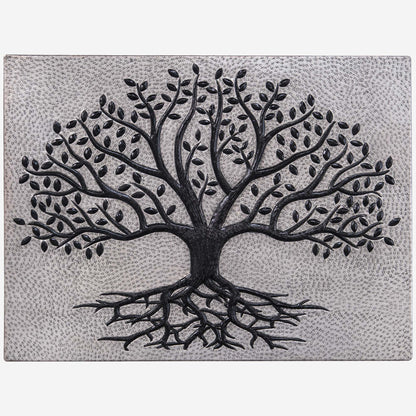 Tree with Roots Kitchen Backsplash Tile - 12"x16" Gray&Black - Natuross