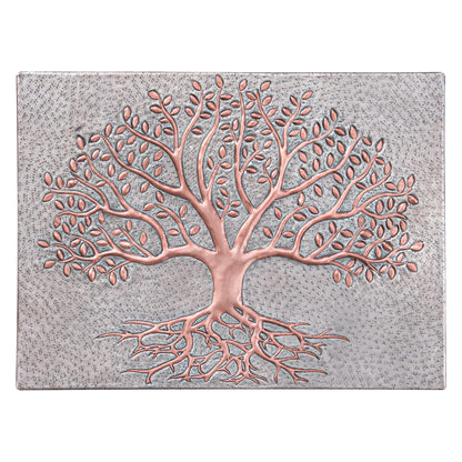 Tree with Roots Kitchen Backsplash Tile - 12"x16" Gray&Copper - Natuross