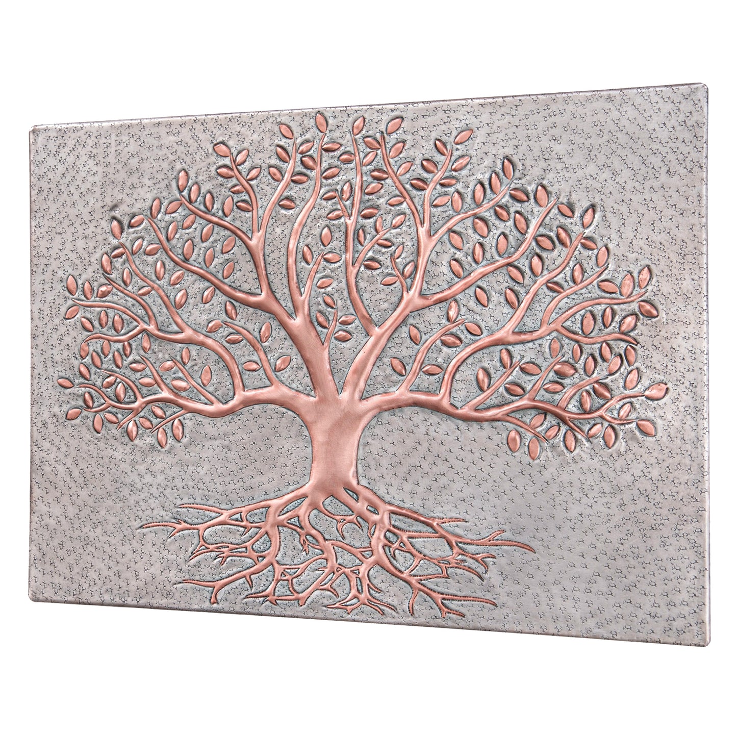 Tree with Roots Kitchen Backsplash Tile - 12"x16" Gray&Copper