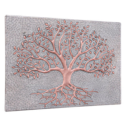 Tree with Roots Kitchen Backsplash Tile - 12"x16" Gray&Copper - Natuross