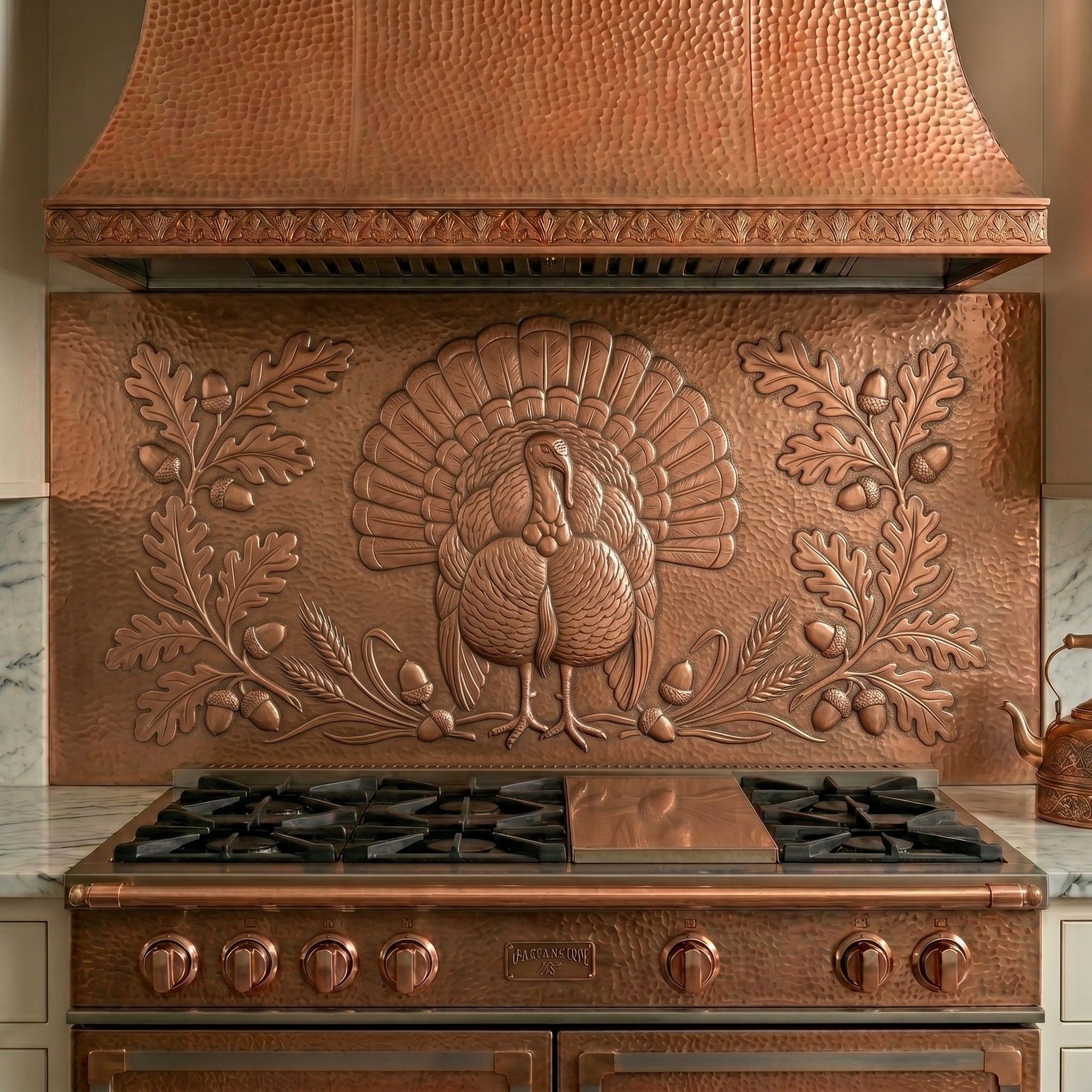 Wild Turkey Copper Kitchen Backsplash | Woodland Wildlife Copper Wall ...