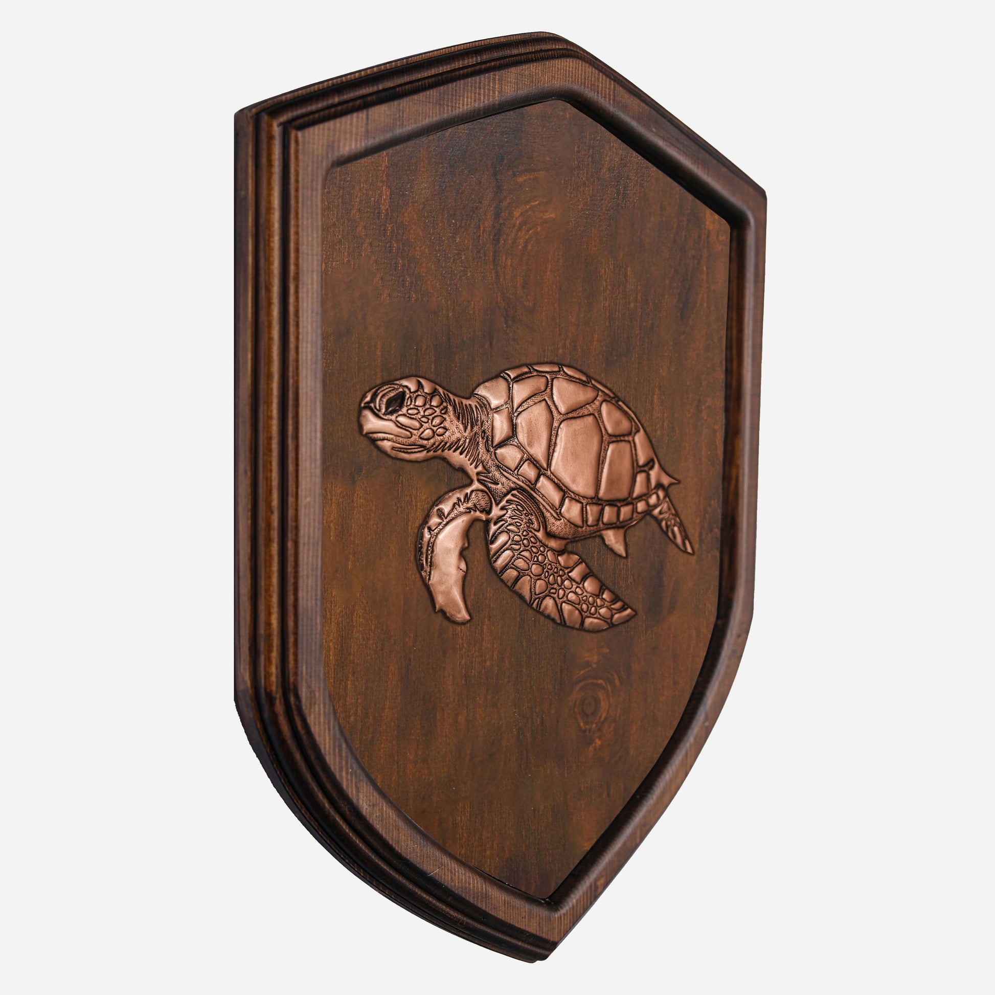Copper Turtle on Wood Plaque
