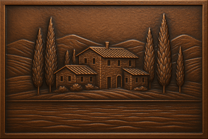Tuscan Villa Metal Wall Art Panel