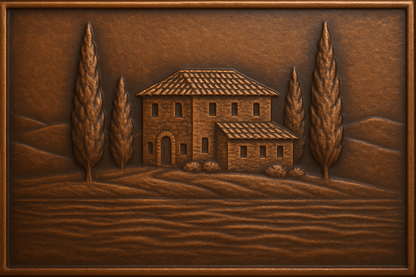 Tuscan Villa Metal Wall Art Panel