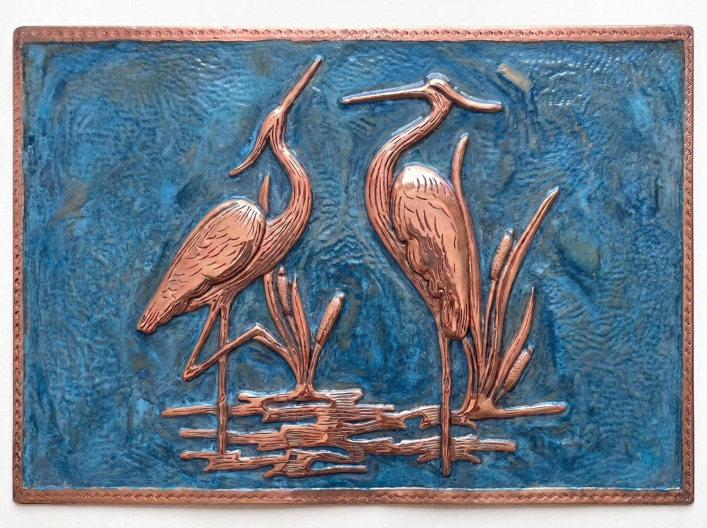 Twin Herons Copper Backsplash