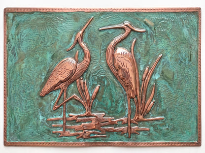 Twin Herons Copper Backsplash