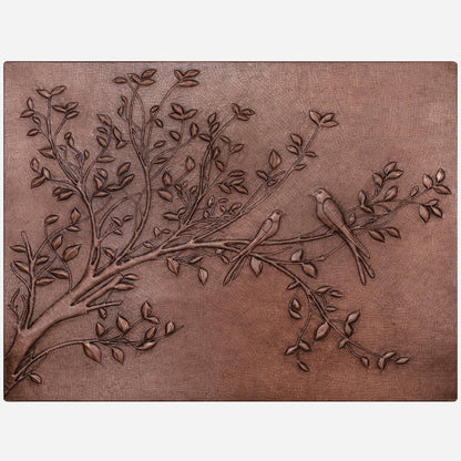 Two Birds on a Branch Kitchen Backsplash Tile - 36"x48" Copper - Natuross