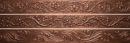 Copper Range Hood Decorative Band Panel Set