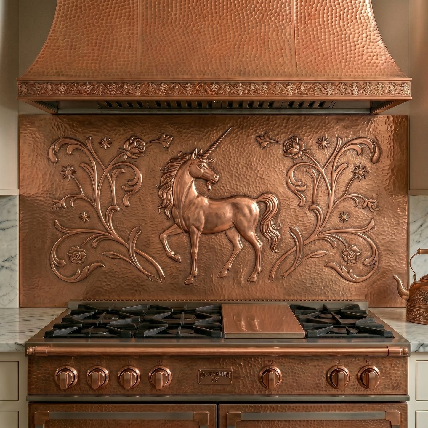 Unicorn Copper Kitchen Backsplash