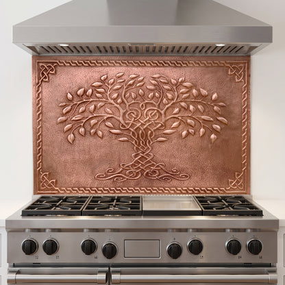 Tree of Life Copper Backsplash — Natural Copper