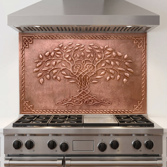 Tree of Life Copper Backsplash — Natural Copper