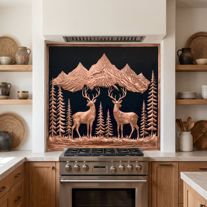 Two Bucks in the Mountains Copper Kitchen Backsplash