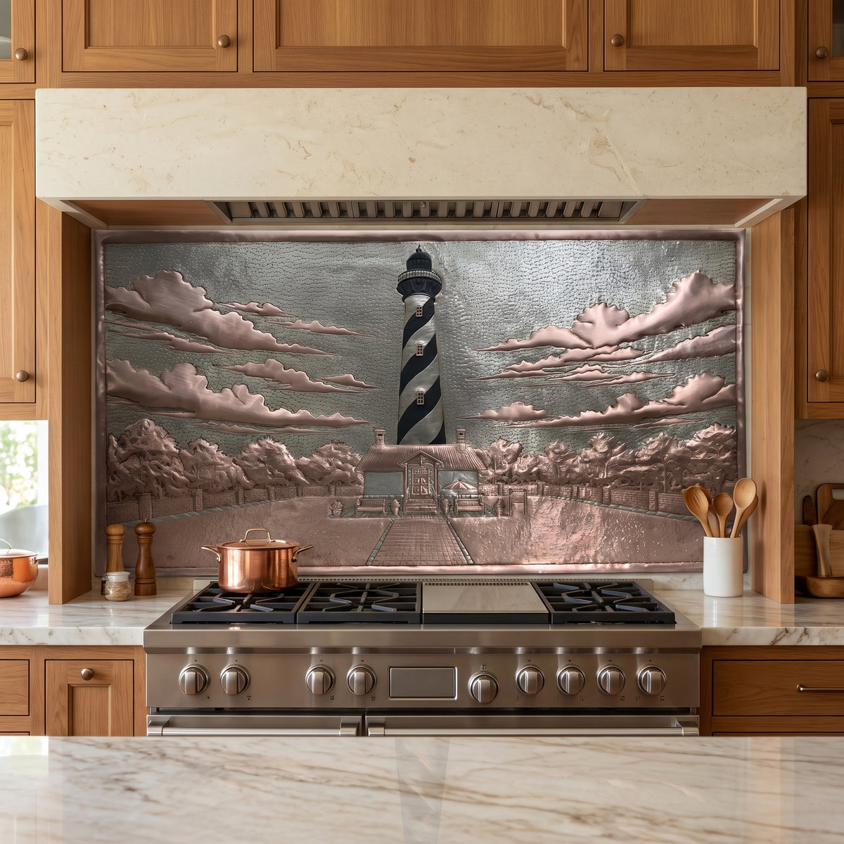 St. Augustine Lighthouse Copper Kitchen Backsplash